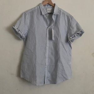 NWT linen striped button down shirt
